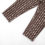 Women Polka Dot Print Headband Top and Pant Three-Piece