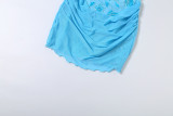 Women Summer Sexy Strapless Patchwork Sequined Bodycon Dress
