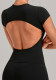 Women Backless Yoga Short-Sleeve Casual Fitness T-Shirt