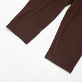Women Autumn Sexy Slash Shoulder Top and Cropped Pants Two-Piece Set
