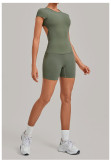 Women Backless Pleated Yoga Two-Piece Set