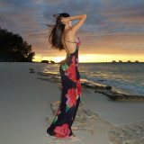 Women Sexy Backless Floral Beach Holidays Camisole Dress