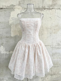 Women Summer Strapless Strappy Floral Lace Patchwork Dress