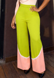 Women Casual Color Block Pants