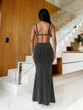 Sexy Beaded Tank Top & Bodycon Mermaid Skirt Two-Piece Set