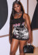 Women's Trendy Casual Skull Print Sleeveless Tank Dress