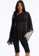 Autumn Women's Sexy Mesh Slash Shoulder Top Strapless Bandeau Top Pants Three-Piece Set