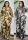 Summer Short Sleeve Printed Shirt & Straight Leg Pants Casual Two-Piece Set