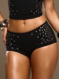 Women Leopard Print Camisole Stretchy Shapewear Fishbone Bra Beaded Top