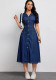 Plus Size Women's Short Sleeve Slim Waist Denim Dress