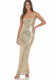 Sleeveless Women's Sequin Strap Low Back Lace-Up Bodycon Maxi Dress