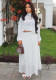 Fashion Long Sleeve Polka Dot Open Waist Crop Top & African Maxi Skirt Two-Piece Set