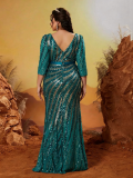 Plus Size Women's Chic Luxury Formal Party Evening Gown