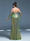 Women's Chic Luxury Strapless Formal Party Evening Gown