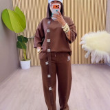 Summer Round Neck Short Sleeve T-Shirt & Straight Leg Pants Embroidered Hooded Sports Set
