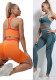 Women fitness fitted knitting tank top yoga running yoga shorts/pants