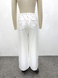 African Chic Sleeveless Zip Crop Top & High Waist Pants Two-Piece Set