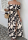 Women Holidays Print Summer Ruffle Off-Shoulder Slit Dress