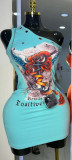 Fashion Print Sexy Slash Shoulder Tight Fitting Slim Fit Dress
