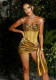 Women spring sexy strapless irregular patchwork bodycon bodysuit