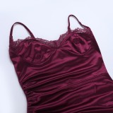 Women Lace Lace Sexy Slit Dress