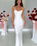 Women sexy backless lace-up maxi dress