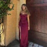 Women Lace Lace Sexy Slit Dress