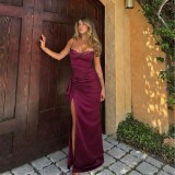 Women Lace Lace Sexy Slit Dress