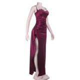 Women Lace Lace Sexy Slit Dress