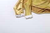 Women spring sexy strapless irregular patchwork bodycon bodysuit