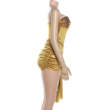 Women spring sexy strapless irregular patchwork bodycon bodysuit