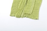Women Spring Summer Sexy Strapless Vest Solid Crop Top and Tie Skirt Two-Piece Set
