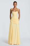 Women spring summer solid sleeveless lace-up dress