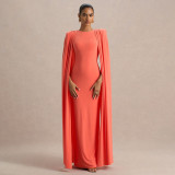 Plus Size Women Pleated Round Neck Elegant Solid Bodycon Dress
