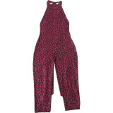 Women Summer Print Halter Neck Backless Jumpsuit