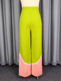 Women Casual Color Block Pants