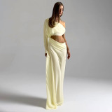 Summer Women's Holidays Sexy Chiffon Patchwork Slash Shoulder Dress