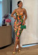 Women's Sexy Floral Print Low Back Tank Top & Cropped Pants Set