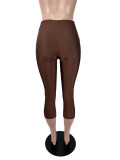 Women's Sexy Fashion Solid Stretch Slim Fit Cropped Pants