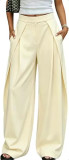 Women's Spring & Summer High Waist Pleated Wide Leg Pants
