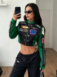 Women's Spring & Autumn Casual Stand Collar Slim Fit Street Style Baseball Jacket