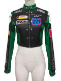 Women's Spring & Autumn Casual Stand Collar Slim Fit Street Style Baseball Jacket