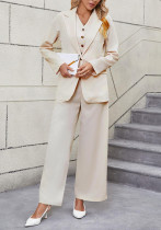 Women's Career Single-Breasted Patchwork Blazer, Short Vest & High Waist Wide Leg Pants Three-Piece Set Women's Career Single-Breasted Patchwork Blazer, Short Vest & High Waist Wide Leg Pants Three-Piece Set
