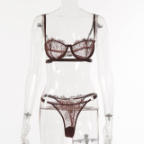 Women's Sexy Underwire Bikini Two-Piece Lingerie Set