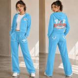 Women's Casual Slim Fit Zip-Up Long Sleeve Hoodie and Pants Sports Set