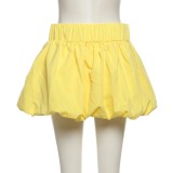 Women Solid Bubble-Style Skirt