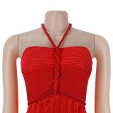Women Pleated Wide-Leg Jumpsuit