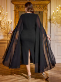 Summer Women's Chic V-Neck Slim Fit Formal Party Evening Dress