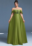 Plus Size Women's Off Shoulder Evening Gown
