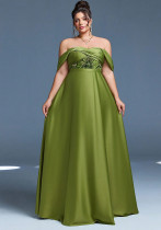 Plus Size Women's Off Shoulder Evening Gown
